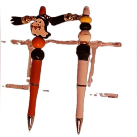 Hand Crafted Set of 3 beaded Pens Fall, Halloween, Floral design  Handmade Gifts - Picture 11 of 17